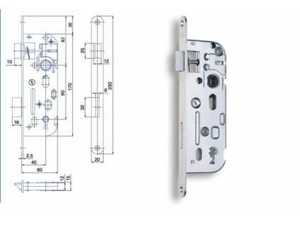 Hobes 01-15 zámek zadlabací obyčejný 90/60