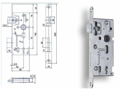 Hobes K 103 zámek zadlabací obyčejný 72/60