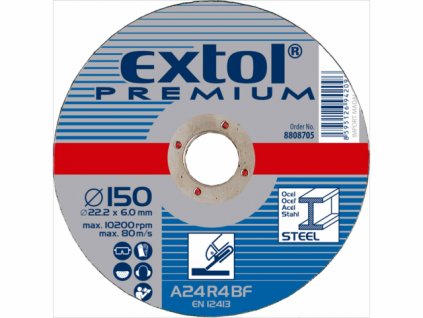 Kotouč brusný na ocel 150x6.0x22.2mm Extol Premium 8808705