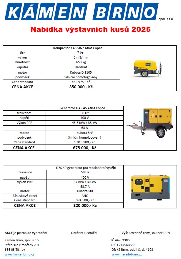 Nabídka výstavních kusů 2025