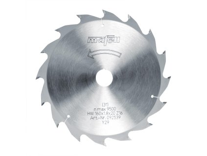 Mafell | Pilový kotouč HM ø 160x1,2/1,8x20 Z16 WZ – rychlé podélné řezy