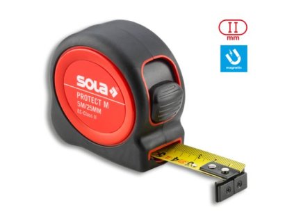 SOLA | PROTECT M Svinovací metr s magnetickým hákem a třídou přesnosti II