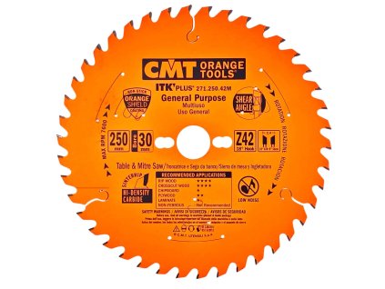 CMT | Ultra tenký pilový kotouč pro podélné a příčné řezy - ø250/30 mm Z42 WZ/ATB