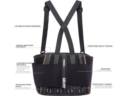 ToughBuilt | Bederní pás s ramenními popruhy (šlemi) velikost M