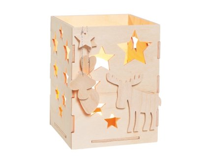 Pebaro | Dřevěná stavebnice – vánoční svícen los/houba