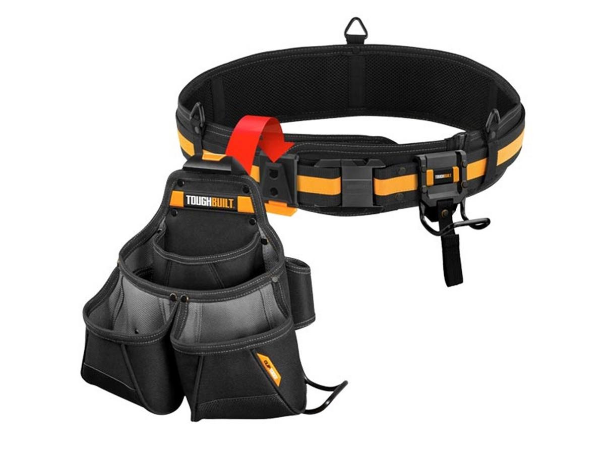 Toughbuilt - malý set opasku, velké kapsy a závěsu na kladivo