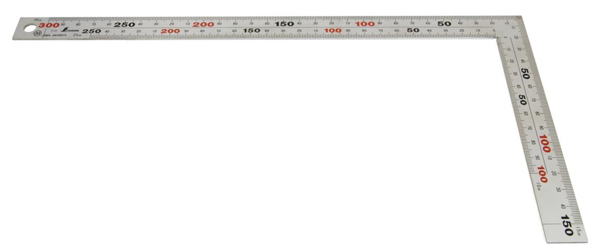 Shinwa -  přesný nerezový plochý úhelník 300 mm