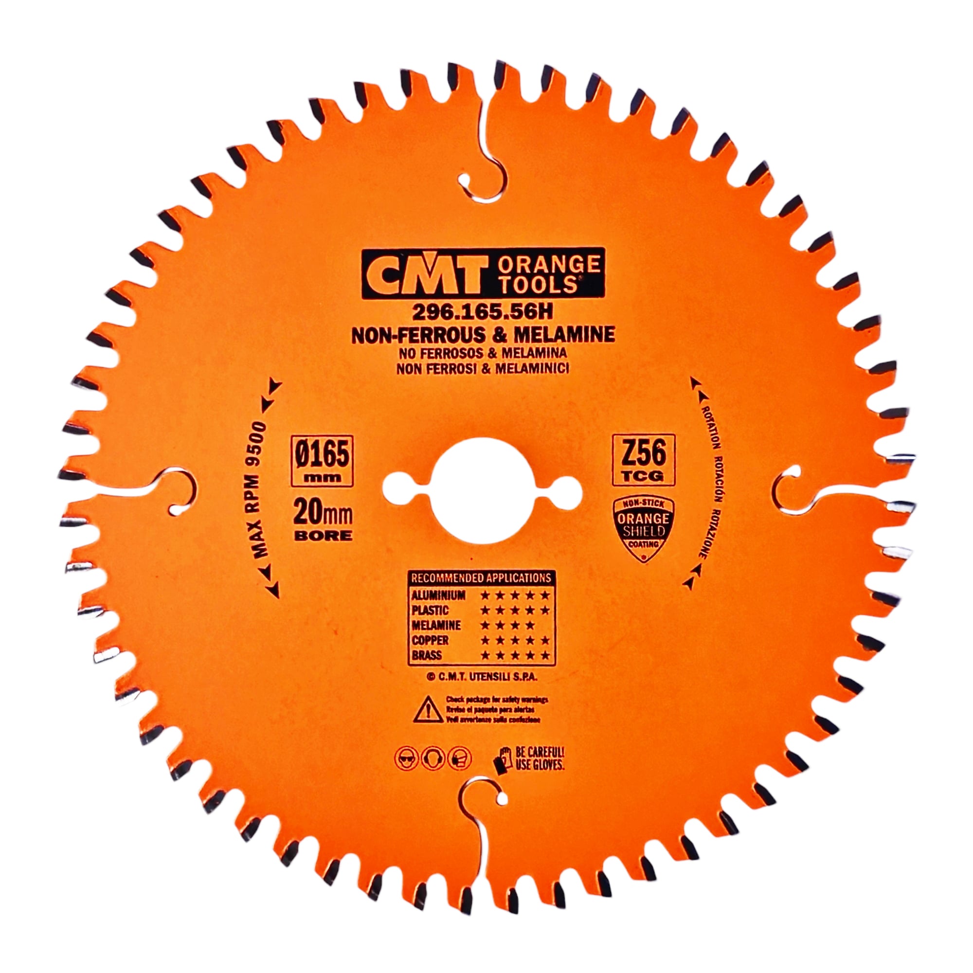 CMT | Pilový kotouč na lamino, plast a neželezné kovy ø 165/20 mm Z56 TFZ/TCG