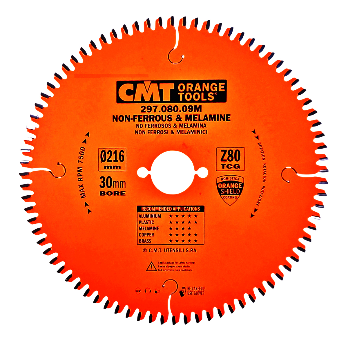 CMT | Pilový kotouč na lamino, plast a neželezné kovy ø 216/30 mm Z80 TFZ