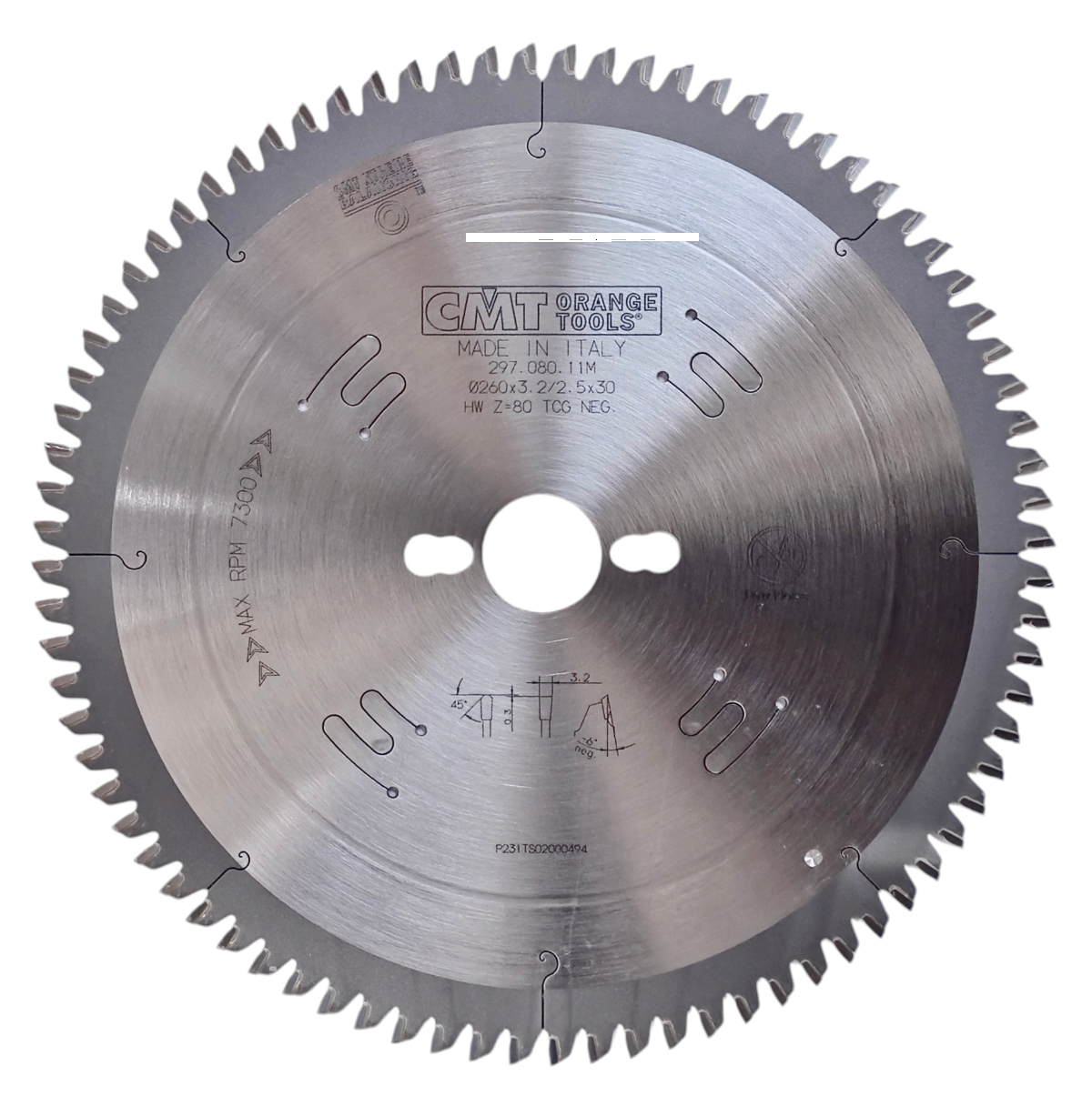 CMT | Pilový kotouč na lamino, plast a neželezné kovy ø 260/30 mm Z80 TCG/TFZ