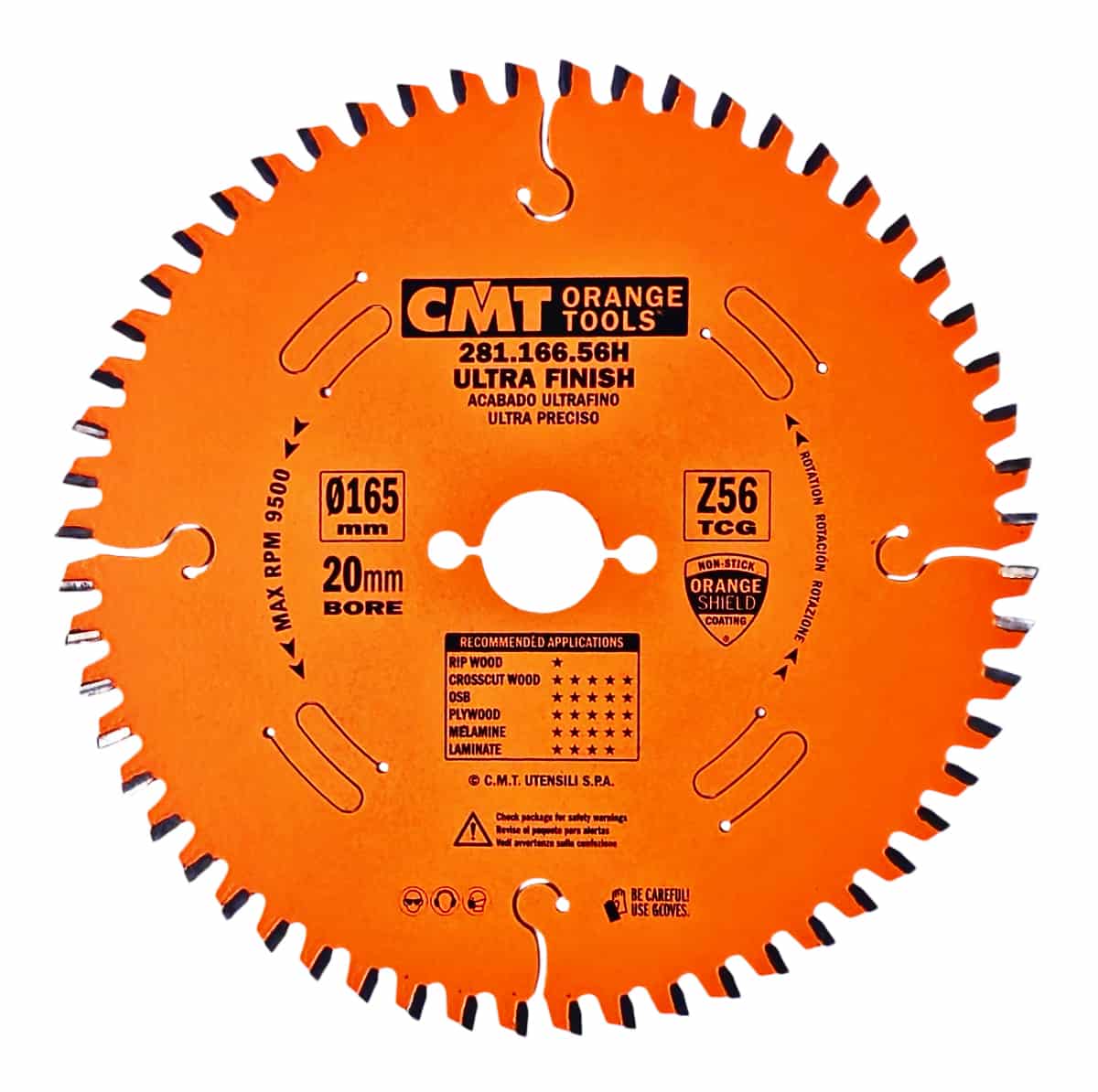 CMT | Pilový kotouč na lamino a DTD ø 165/20 mm Z56 TFZ/TCG