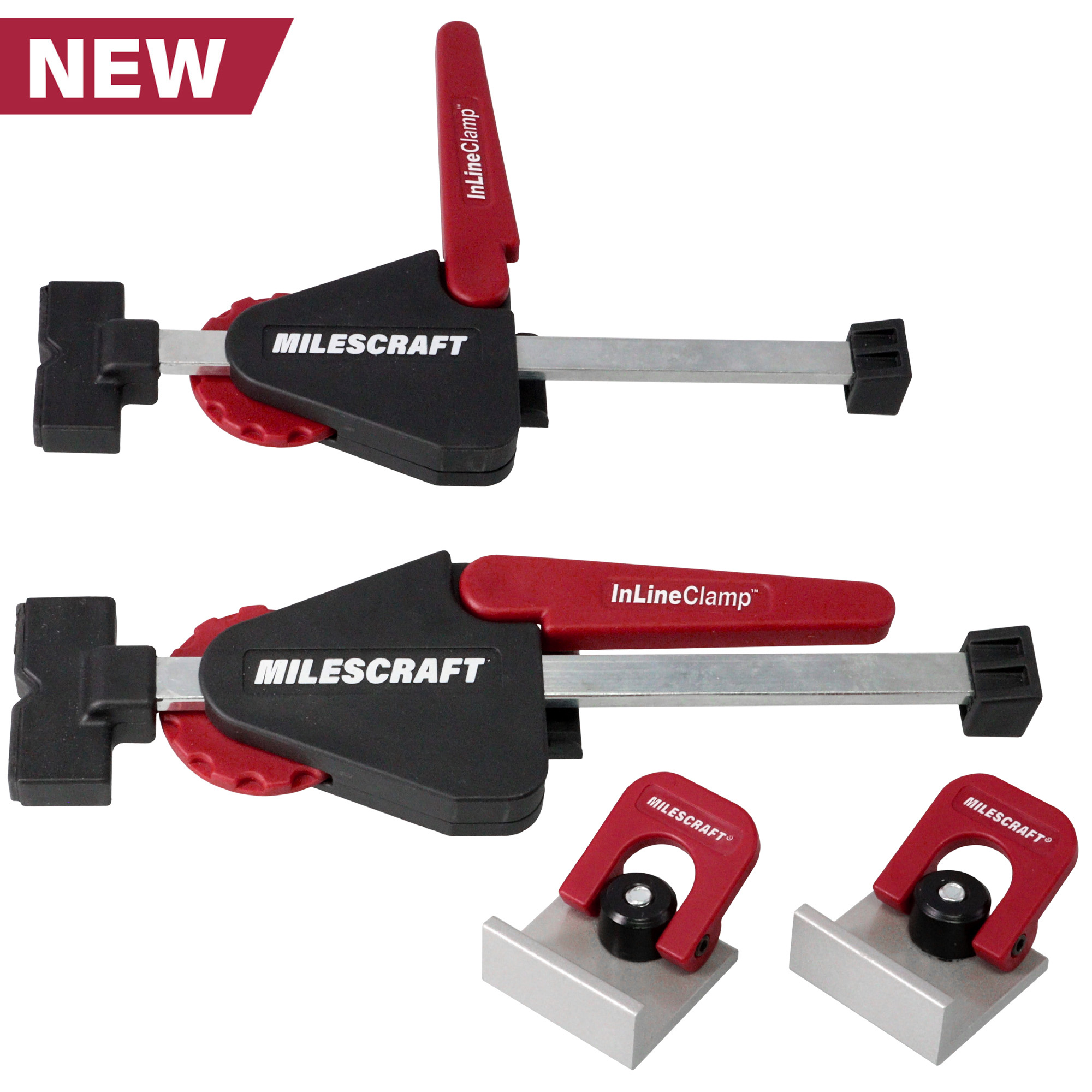 Milescraft | In-LineClamp™ svěrka do vodících lišt s T profilem pro precizní boční upnutí (2 ks)