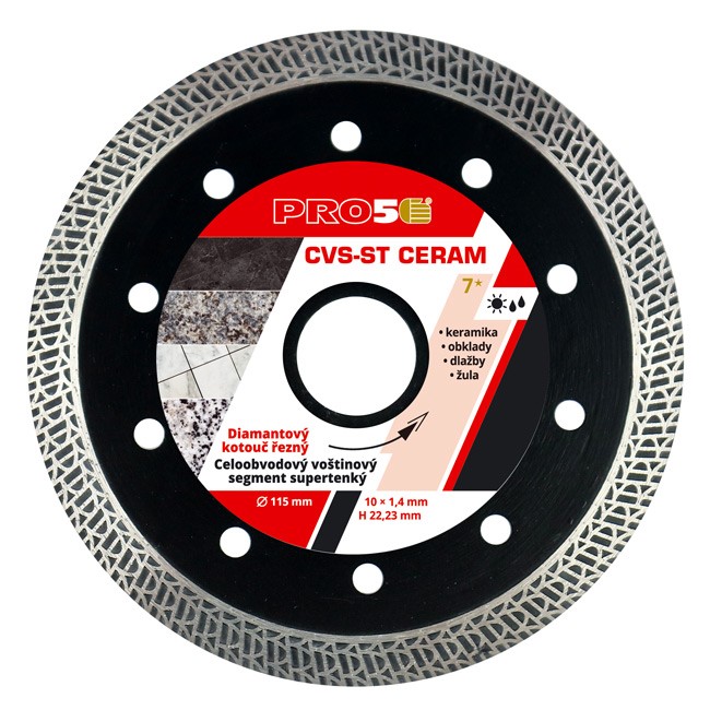 PRO5 | diamantový kotouč na obklady a dlažbu Ø115 mm – jolly hrany
