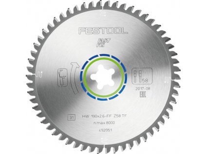 Festool Pilový kotouč do okružních pil ALUMINIUM/PLASTICS HW 190x2,6 FF TF58 492051