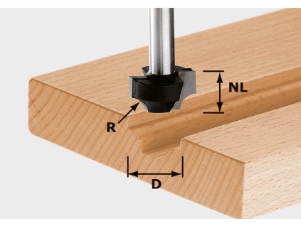 Festool Čtvrttyčová zaoblovací fréza HW S8 D23/R6 491007