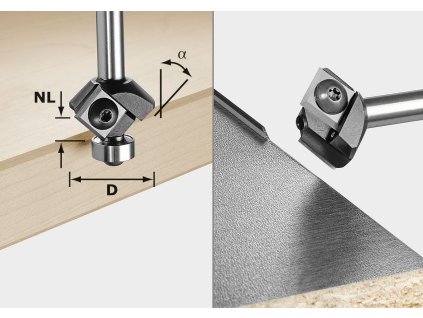 Festool Fazetovací fréza s vyměnitelnými břitovými destičkami S8 HW 45° D27 12x12 KL 499807