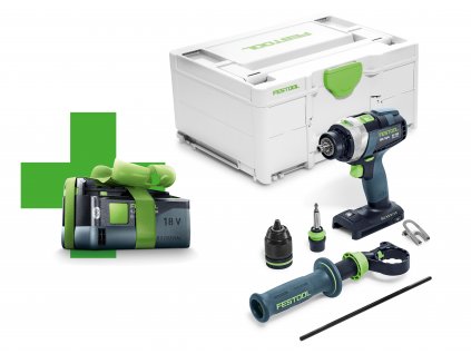 Festool Akumulátorový příklepový vrtací šroubovák TPC 18/4 I-Basic-5,0 QUADRIVE 577053