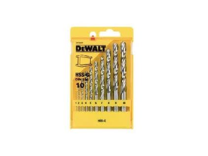DT5921 DeWALT sada vrtáků HSS-G 10-dílná 1-10mm