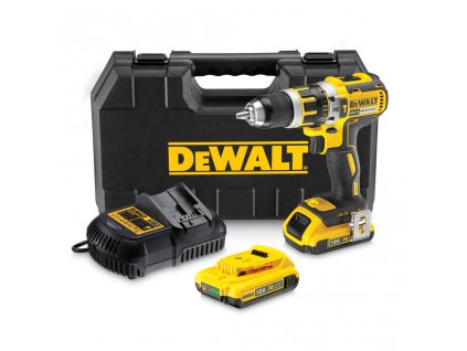 DCD795D2 DeWALT bezuhlíková příklepová vrtačka 18V XR Li-Ion 2 x 2,0Ah