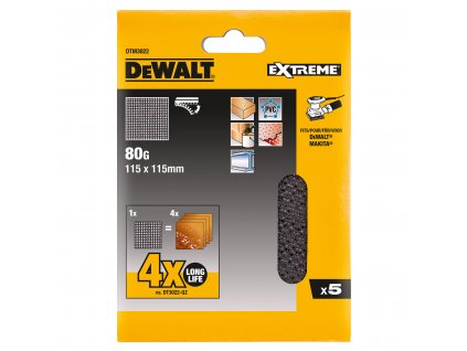 DTM3022 DeWALT brusná síťovina suchý zip 115x115mm P80