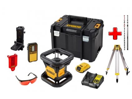 DCK374D1R DeWALT sada rotační laser + stativ + lať