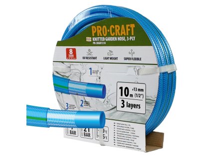 Modrá zahradní hadice Procraft PR-3KGH1310 3 vrstvy, 1/2" 10m | PR-3KGH1310