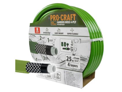 Zelená zahradní hadicí Procraft PR-4GH1925F | PR-4GH1925F