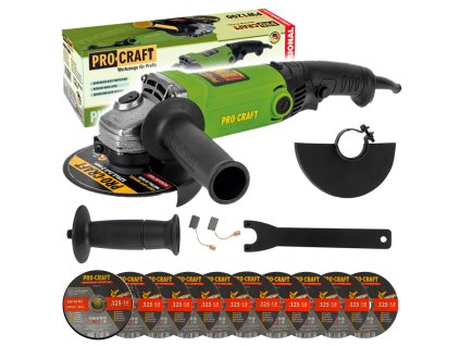 Bruska úhlová Procraft PW1200 + 10x řezný kotouč CD125x1.0b v kovovém boxu | SPW1200/CD125x1.0b