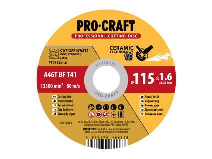 6736 keramicky rezny kotouc procraft ysd115x16 ysd115x16