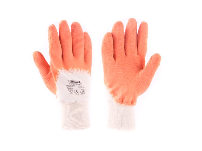 Rukavice RUBBY 9" bílo-oranžové