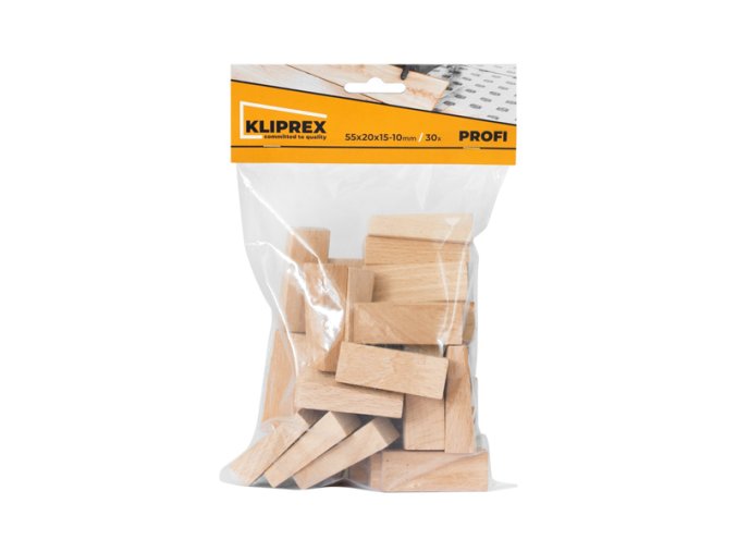 Klínky dřevěné BK 30ks/55x20x15-10mm