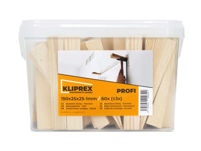 Klínky dřevěné SM 60ks/150x25x25-1mm