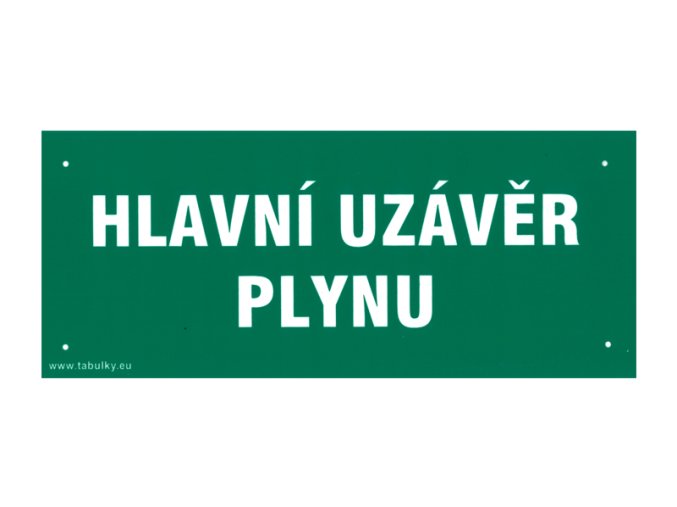 Tabulka informační  HUP (hlavní uzávěr plynu)