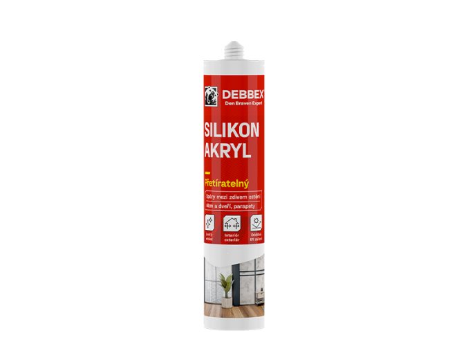 den braven silikon akryl 280 ml kartuse bila po vytvrzeni transparentni