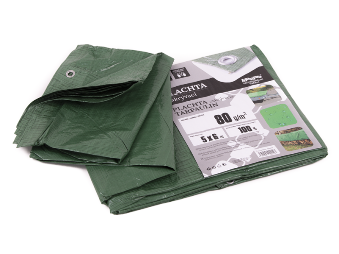 Plachta 80g ZELENÁ 5x6m