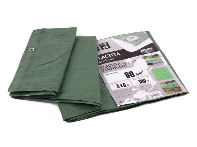 Plachta 80g ZELENÁ 4x6m
