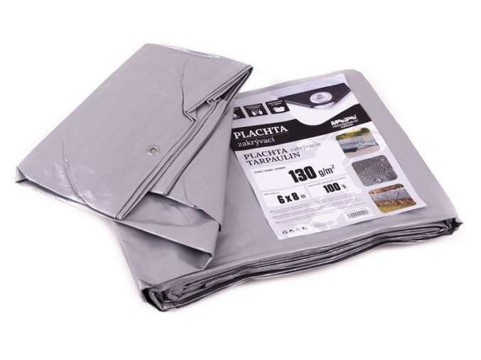 Plachta 130g ŠEDÁ 6x8m