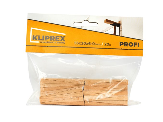 Klínky dřevěné BK 20ks/55x20x6-0mm
