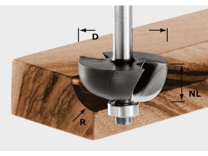 Vykružovací fréza HW, stopka 8 mm HW S8 D28,7/R8 KL