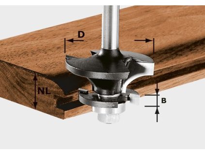 Kontraprofilová fréza HW, stopka 8 mm HW S8 D43/21 A/KL