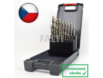19 dílná sada kobaltových vrtáků 1-10 mm v plastovém boxu FIT