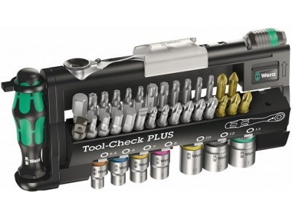Wera 056490 Bity, hlavice a ráčna 1/4" Zyklop Tool-Check PLUS s držákem 889/4/1 K (Sada 40 dílů)