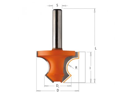 CMT C954 Fréza na příruby s 45° zkosením - R8 D36x25 L60 S=8 HW