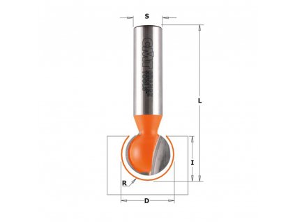CMT C968 Drážkovací kulová fréza - R7,94 D15,88x14,2 L60,3 S=8