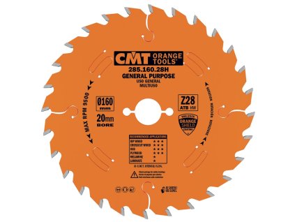 CMT Orange Industrial Pilový kotouč pro podélné a příčné řezy - D160x2,2 d20 Z28 HW Odhlučněný