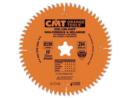 CMT Orange Pilový kotouč na lamino, plast a neželezné kovy - D190x2,8 d20 Z64 HW Festool