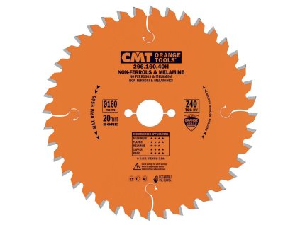 CMT Orange Pilový kotouč na lamino, plast a neželezné kovy - D190x2,8 d30 Z40 HW