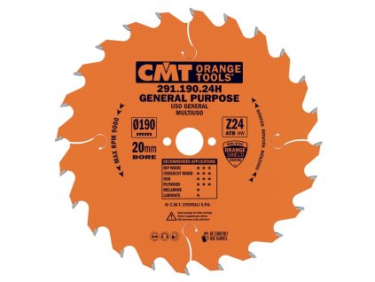 CMT Orange Pilový kotouč pro elektronářadí univerzální - D190x2,6 d30 Z24 HW