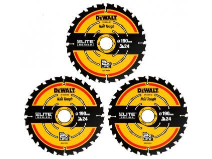 DeWALT DT10399 EXTREME Sada 3 pilový kotouč 190 x 30 mm, 24 zubů