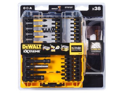 DeWALT 38dílná sada bitů + brýle DT70733T